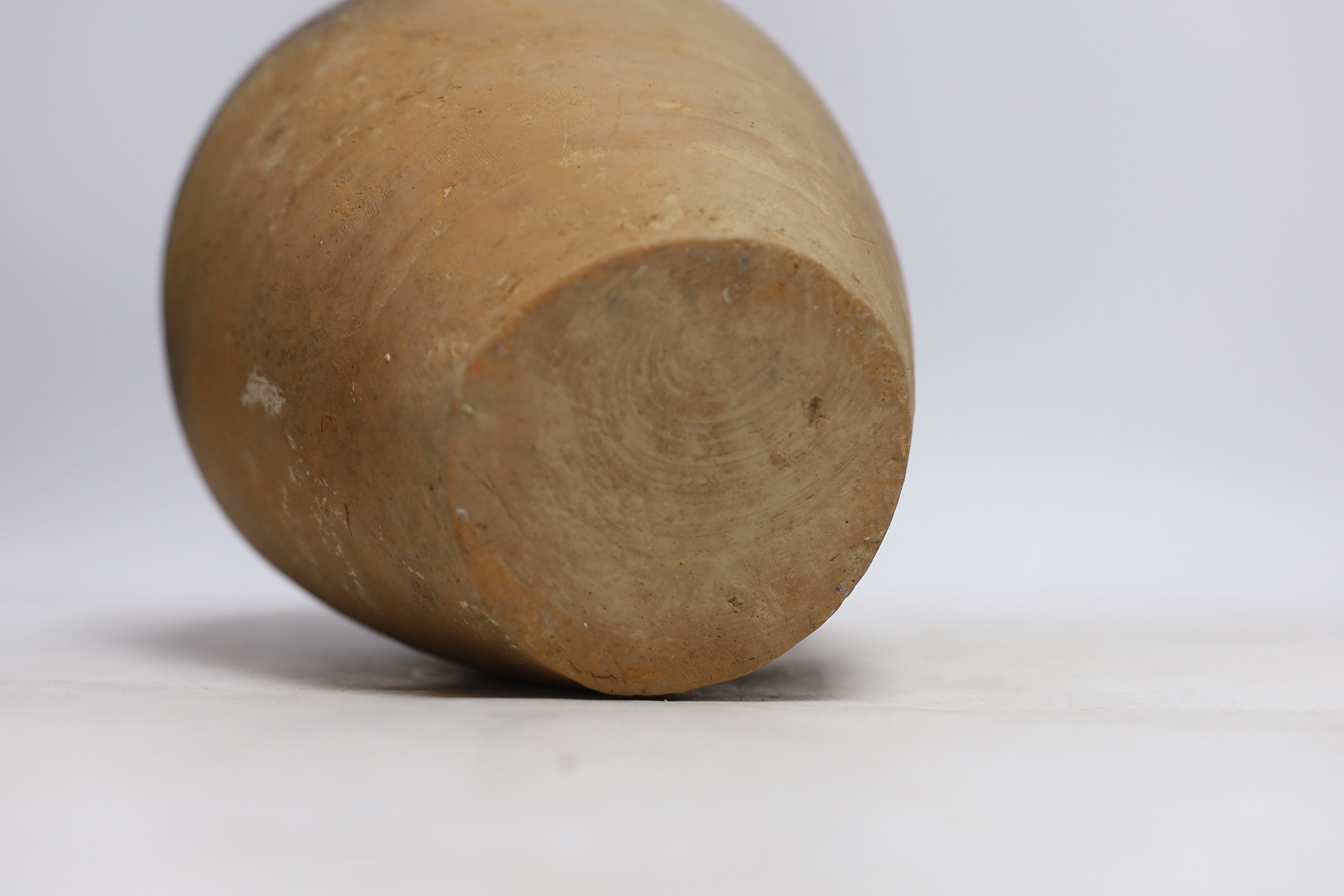 A Chinese brown partially glazed jar, Tang dynasty, 26cm